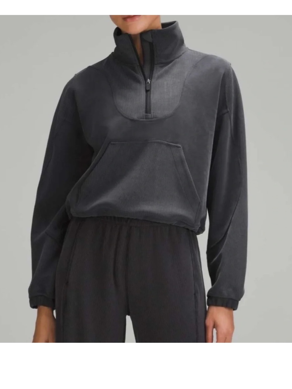 Lululemon Women’s Softstreme Half-Zip Ribbed Pullover Sweatshirt Black Size 6